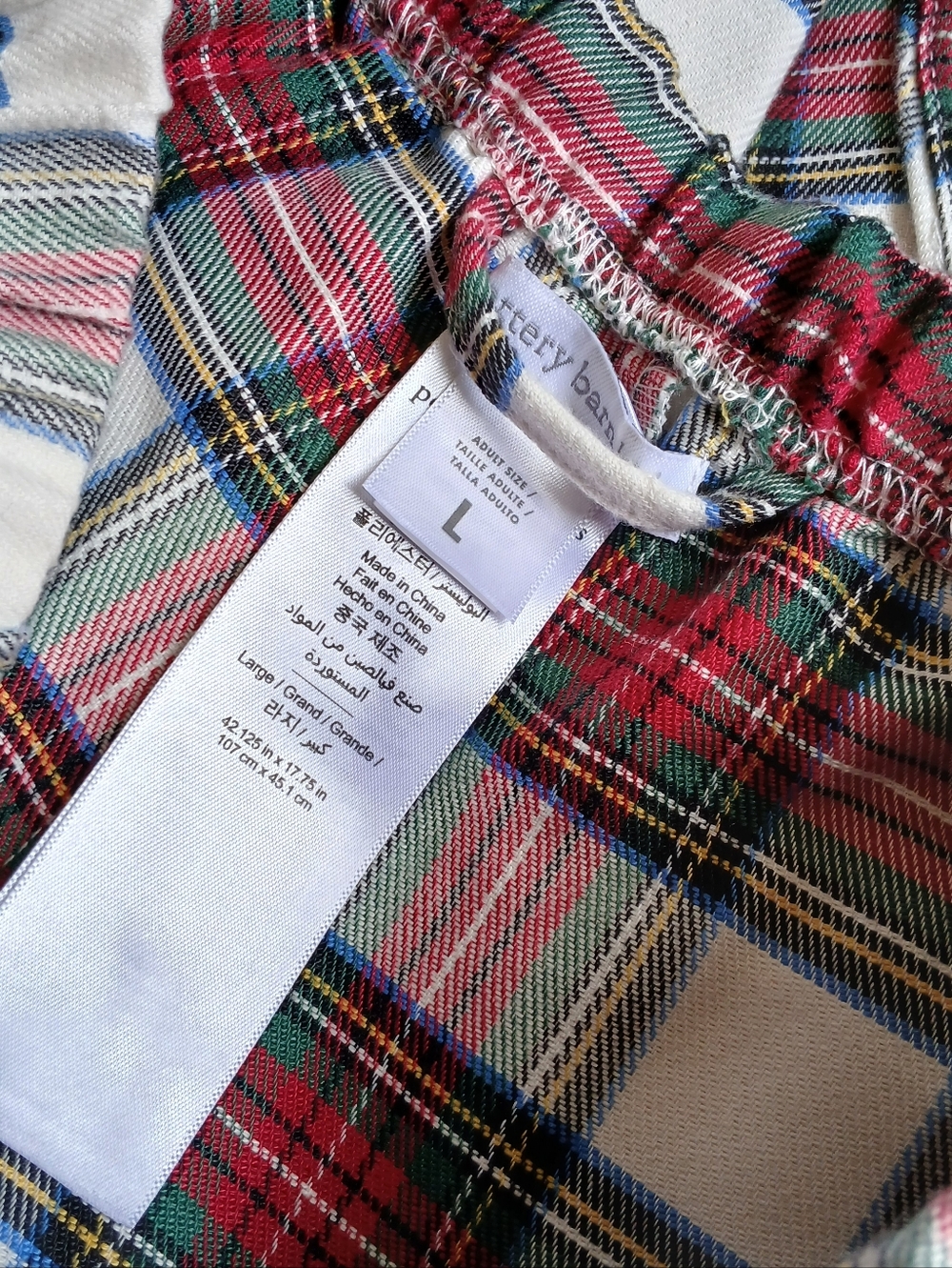 pottery barn ♡ plaid pajama sleep set holiday large cabin festival tartan - Picture 11 of 13
